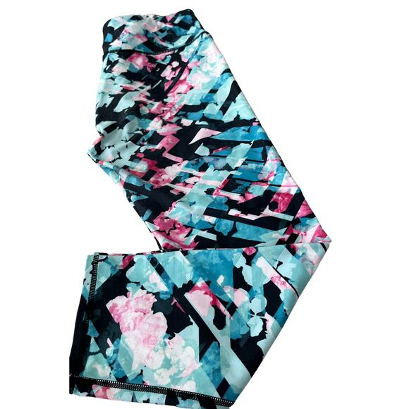 FABLETICS MID-RISE ACTIVEWEAR/YOGA LEGGINGS, WOMENS, S, TEAL BLACK PINK WHITE - Picture 7 of 10